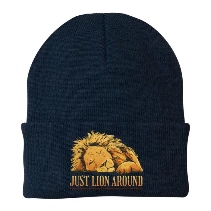 Just Lion Around Lazy Cute Knit Cap Winter Beanie