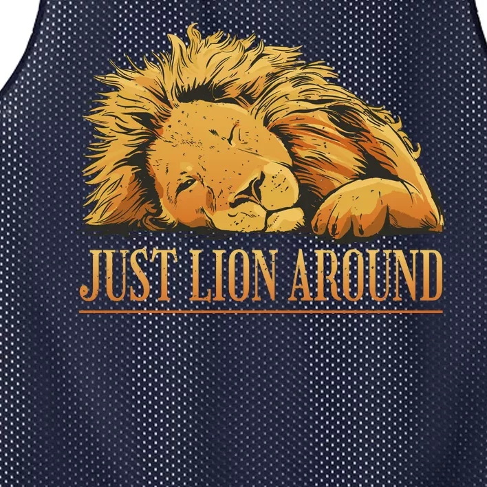 Just Lion Around Lazy Cute Mesh Reversible Basketball Jersey Tank