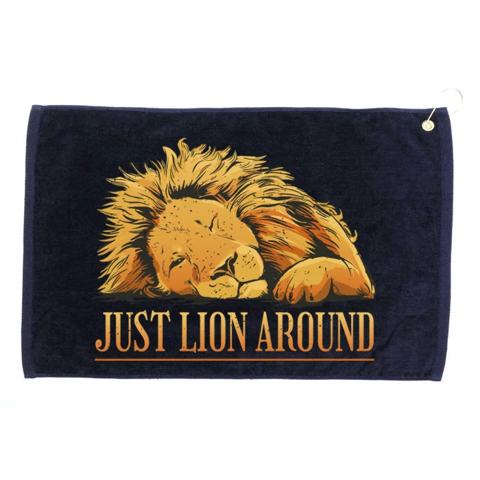 Just Lion Around Lazy Cute Grommeted Golf Towel