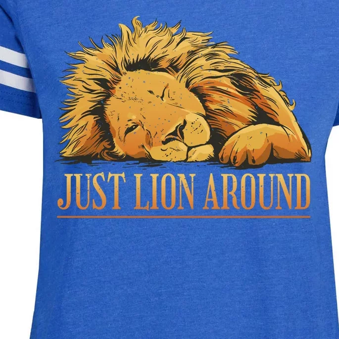 Just Lion Around Lazy Cute Enza Ladies Jersey Football T-Shirt