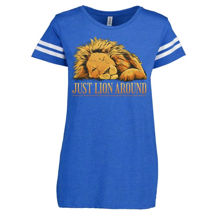 Just Lion Around Lazy Cute Enza Ladies Jersey Football T-Shirt