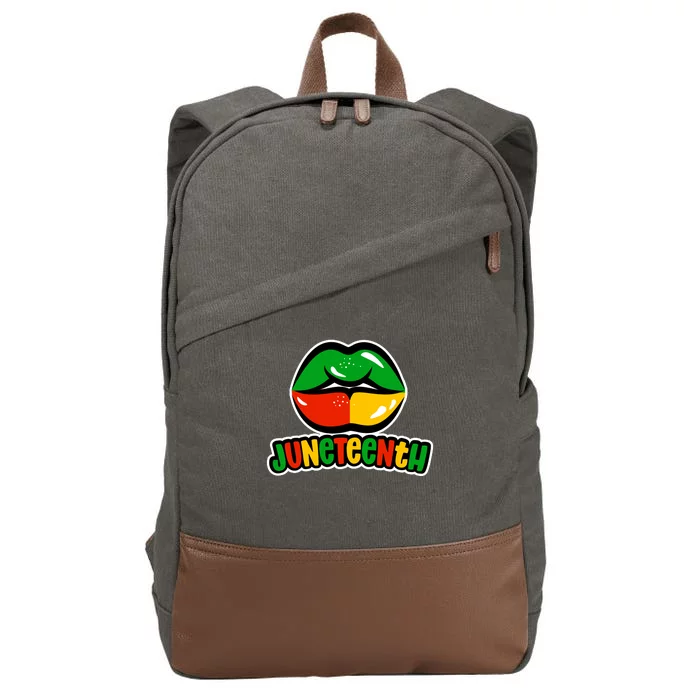 Juneteenth Lips Black History Month Cotton Canvas Backpack