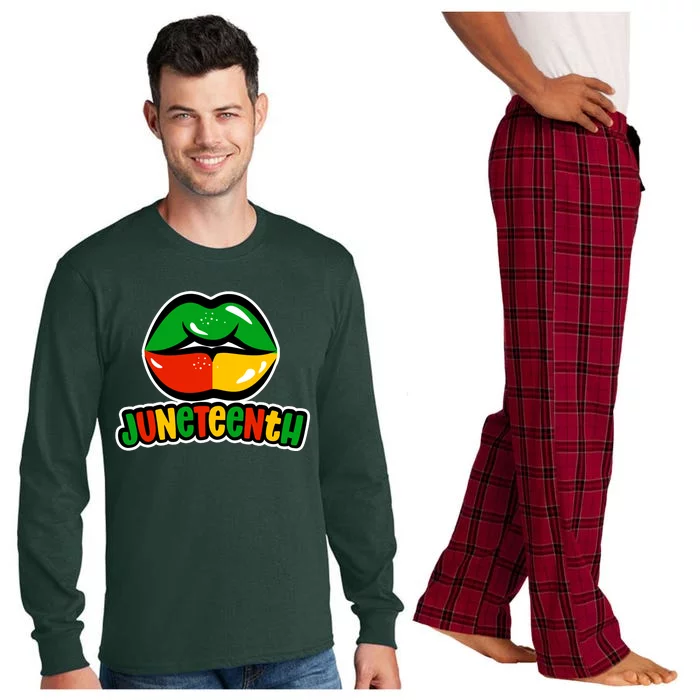 Juneteenth Lips Black History Month Long Sleeve Pajama Set