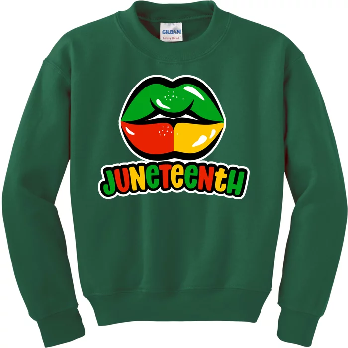 Juneteenth Lips Black History Month Kids Sweatshirt