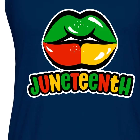 Juneteenth Lips Black History Month Ladies Essential Flowy Tank