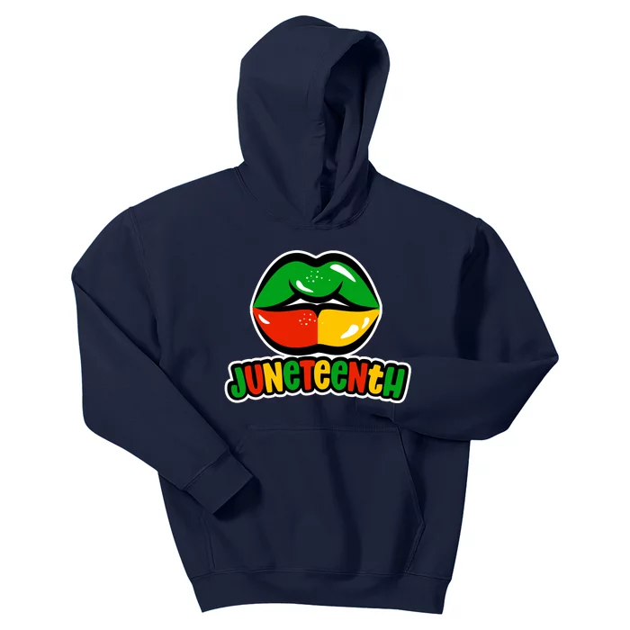 Juneteenth Lips Black History Month Kids Hoodie