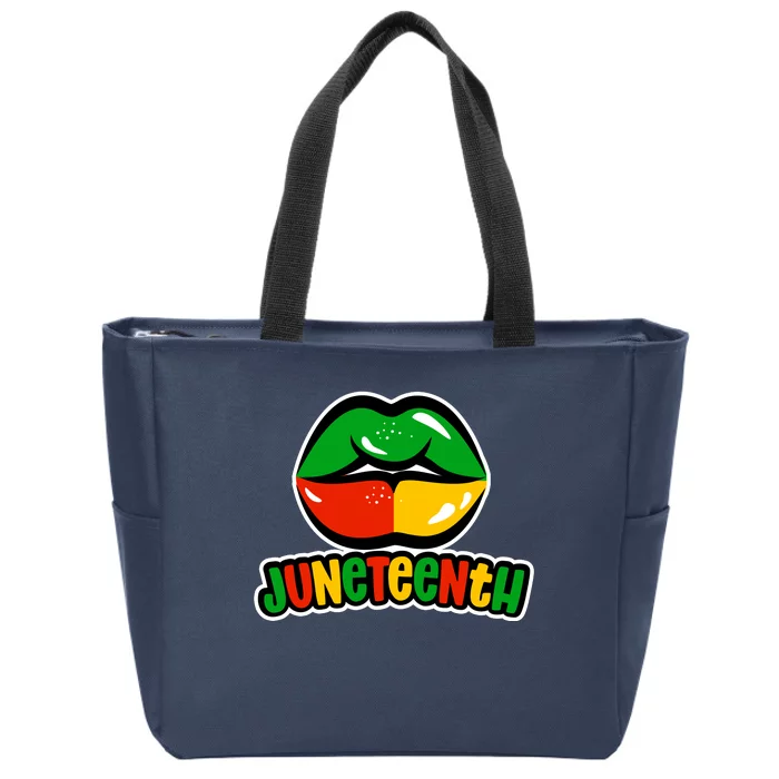 Juneteenth Lips Black History Month Zip Tote Bag