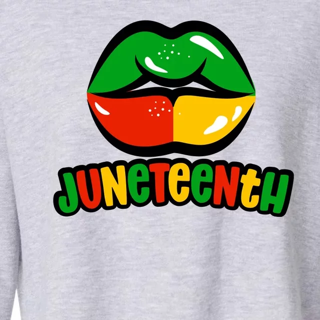 Juneteenth Lips Black History Month Cropped Pullover Crew