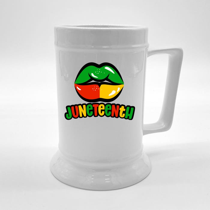 Juneteenth Lips Black History Month Front & Back Beer Stein