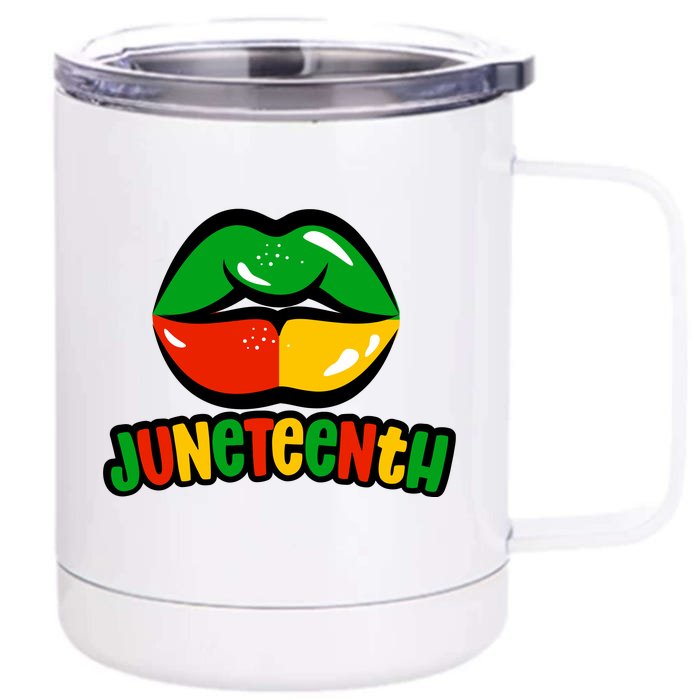 Juneteenth Lips Black History Month Front & Back 12oz Stainless Steel Tumbler Cup