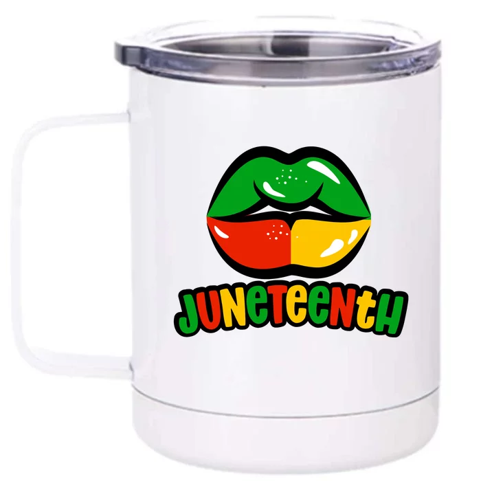 Juneteenth Lips Black History Month Front & Back 12oz Stainless Steel Tumbler Cup