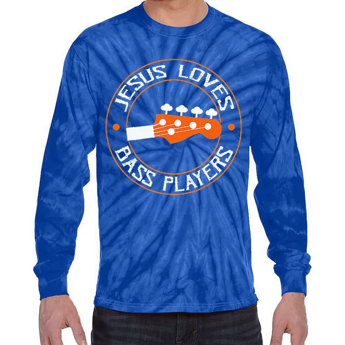 Jesus Loves Bass Players Retro Vintage Tie-Dye Long Sleeve Shirt