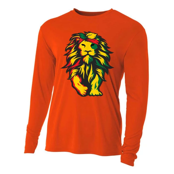 Juneteenth Lion Black History African American Cooling Performance Long Sleeve Crew