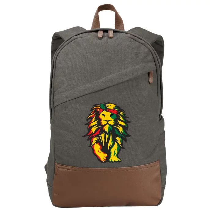 Juneteenth Lion Black History African American Cotton Canvas Backpack