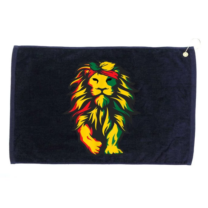 Juneteenth Lion Black History African American Grommeted Golf Towel