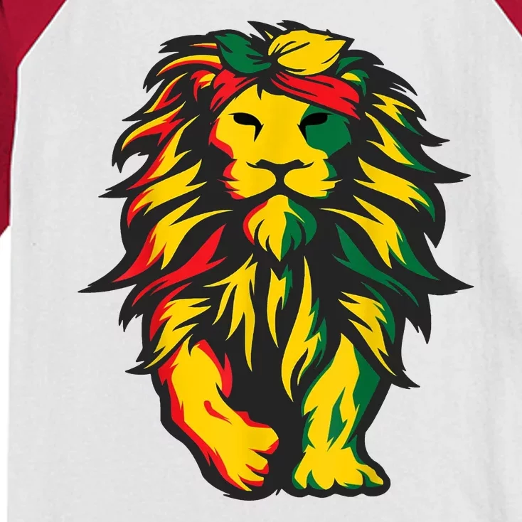 Juneteenth Lion Black History African American Kids Colorblock Raglan Jersey