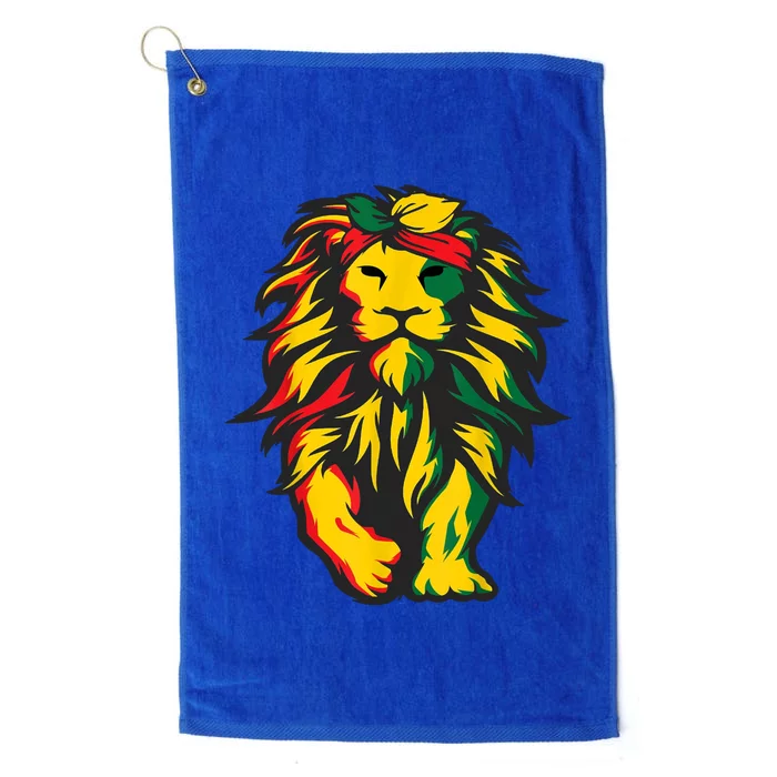 Juneteenth Lion Black History African American Platinum Collection Golf Towel