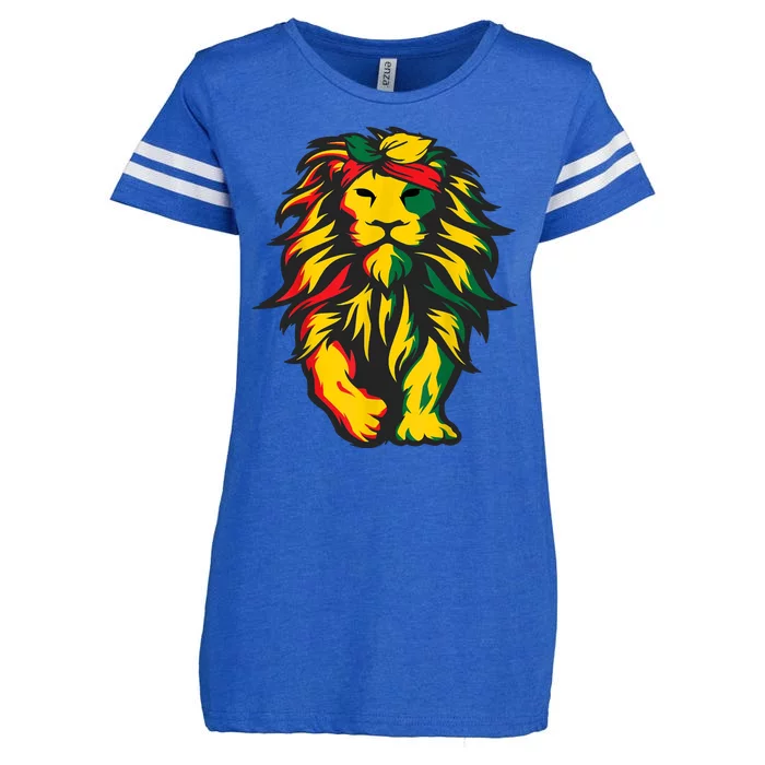 Juneteenth Lion Black History African American Enza Ladies Jersey Football T-Shirt