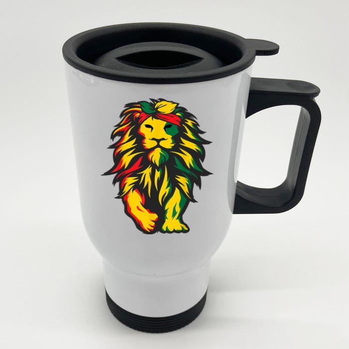 Juneteenth Lion Black History African American Front & Back Stainless Steel Travel Mug