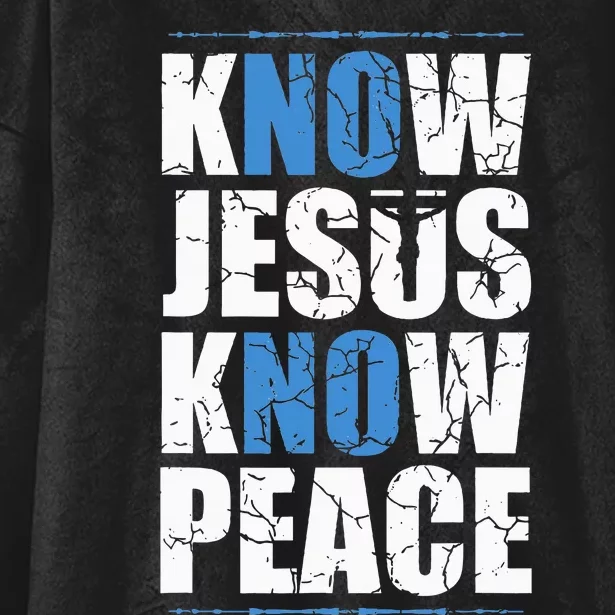 Jesus Love Bible Know Jesus Know Peace No Jesus No Peace Hooded Wearable Blanket