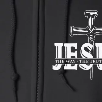 Jesus Lovers Christian Faith Religion Nail Cross Full Zip Hoodie