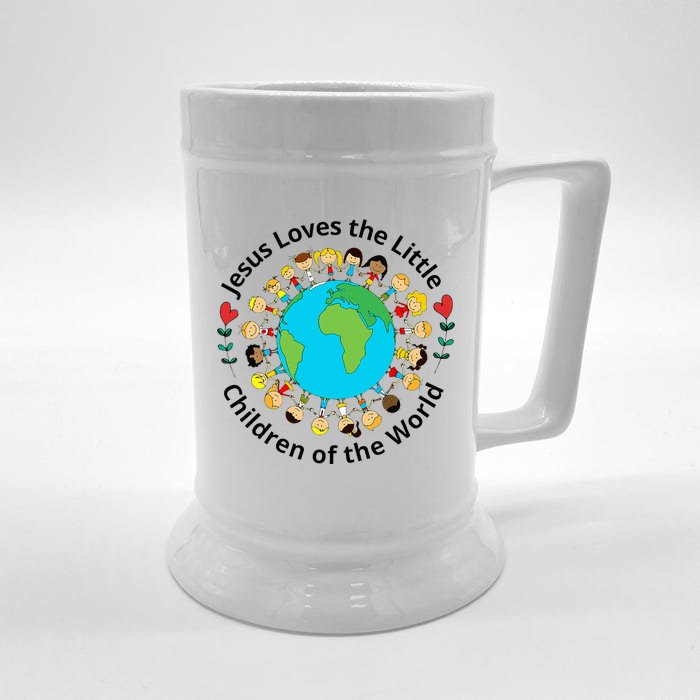 Jesus Loves Children Of World Christian Mother Teacher Front & Back Beer Stein