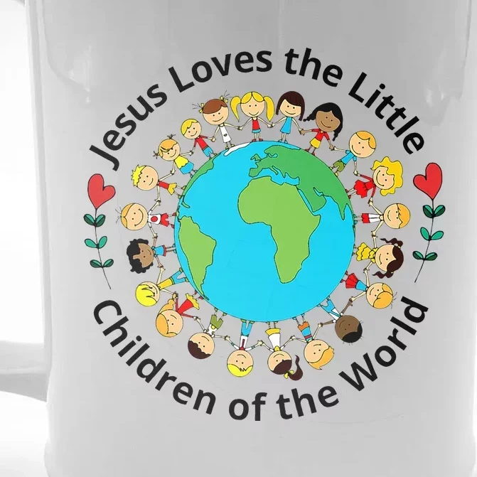 Jesus Loves Children Of World Christian Mother Teacher Front & Back Beer Stein