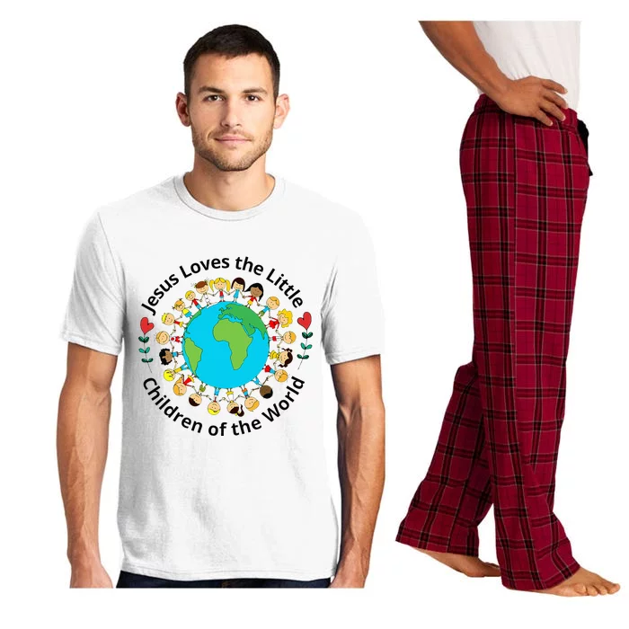 Jesus Loves Children Of World Christian Mother Teacher Pajama Set