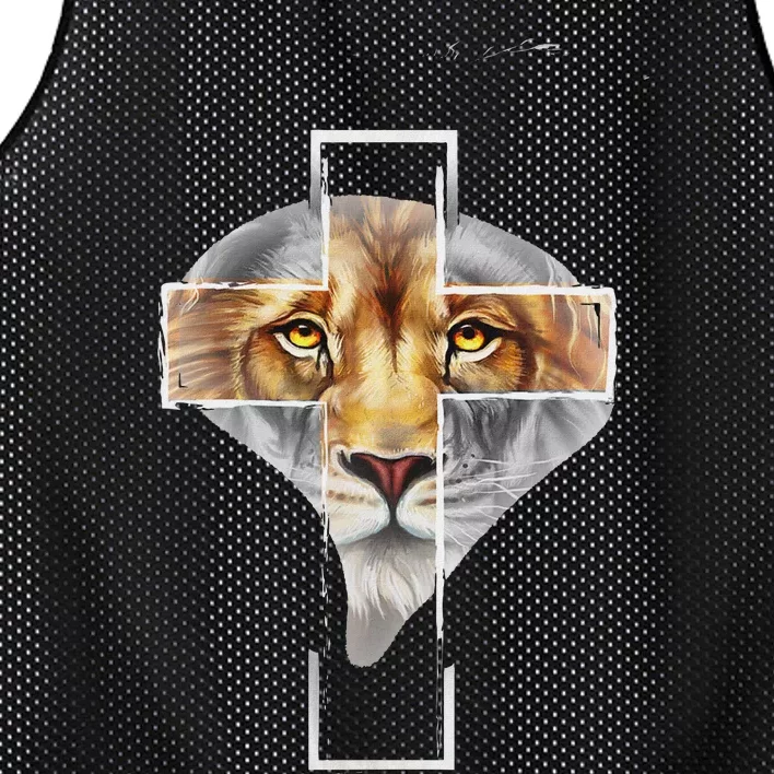 Judah Lion Cross Jesus Christ Religious Faith In God Mesh Reversible Basketball Jersey Tank