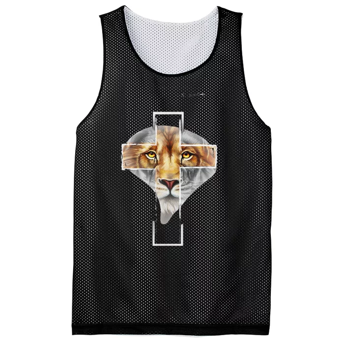 Judah Lion Cross Jesus Christ Religious Faith In God Mesh Reversible Basketball Jersey Tank