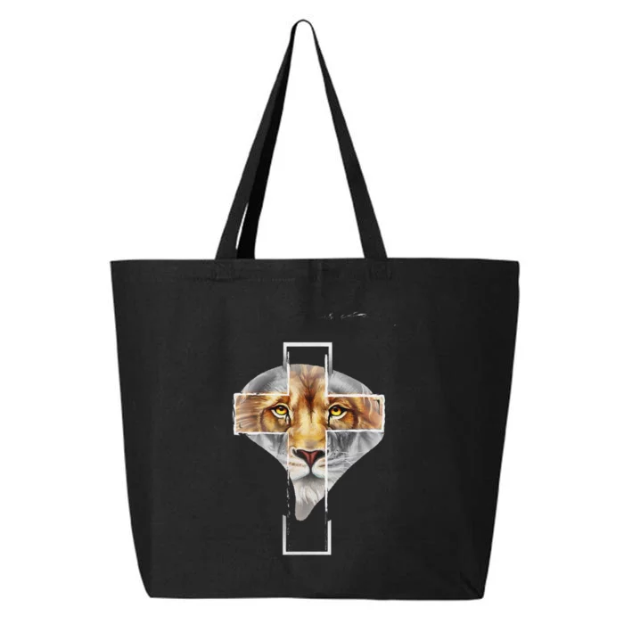 Judah Lion Cross Jesus Christ Religious Faith In God 25L Jumbo Tote