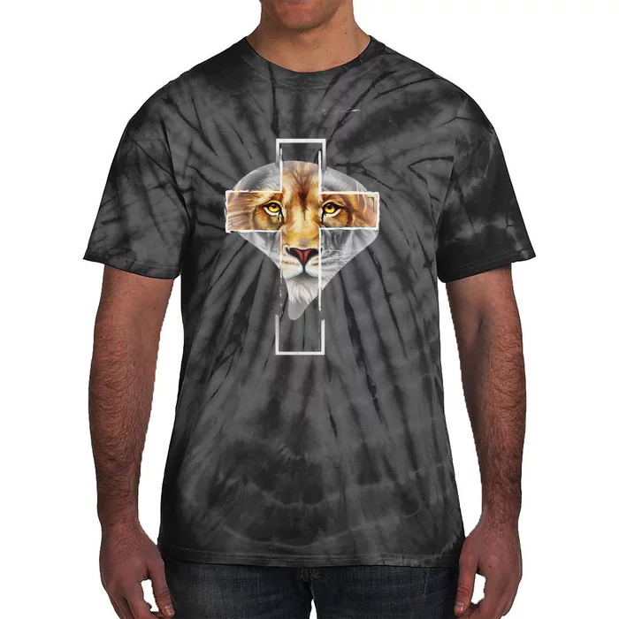 Judah Lion Cross Jesus Christ Religious Faith In God Tie-Dye T-Shirt