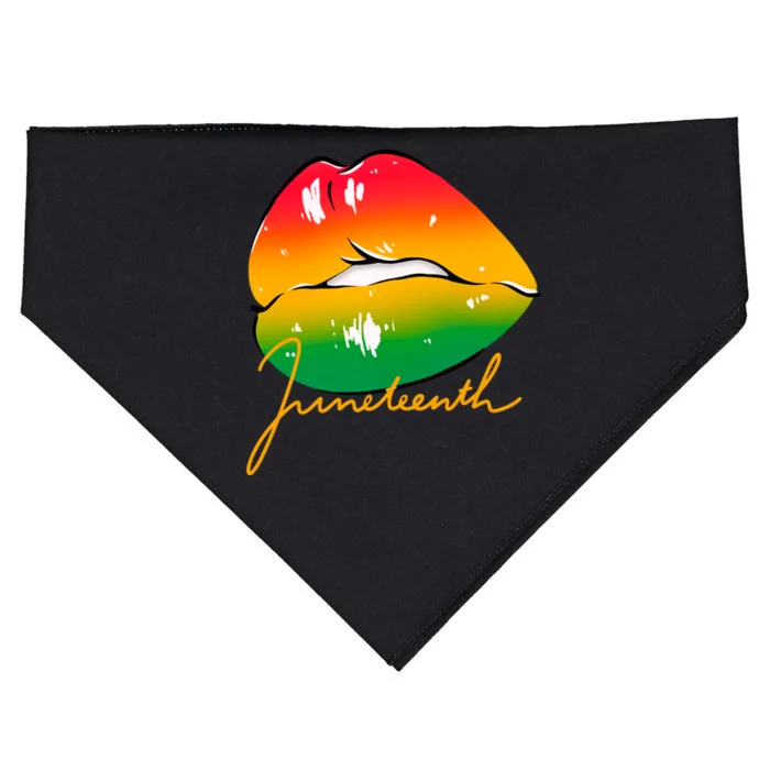 Juneteenth Lips Celebration USA-Made Doggie Bandana