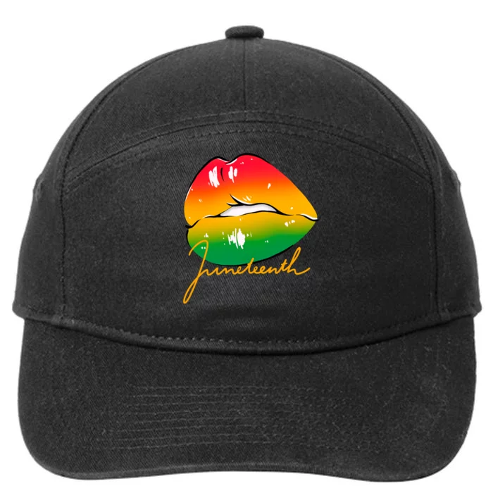 Juneteenth Lips Celebration 7-Panel Snapback Hat