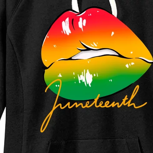 Juneteenth Lips Celebration Women's Fleece Hoodie