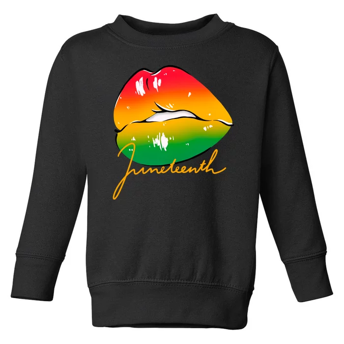 Juneteenth Lips Celebration Toddler Sweatshirt