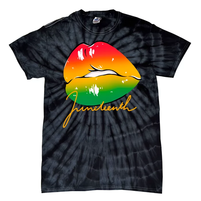 Juneteenth Lips Celebration Tie-Dye T-Shirt