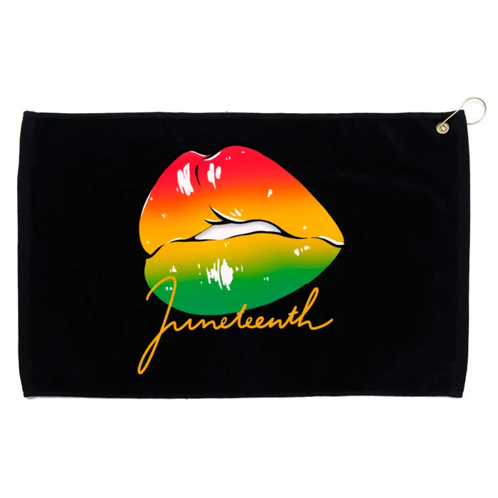 Juneteenth Lips Celebration Grommeted Golf Towel