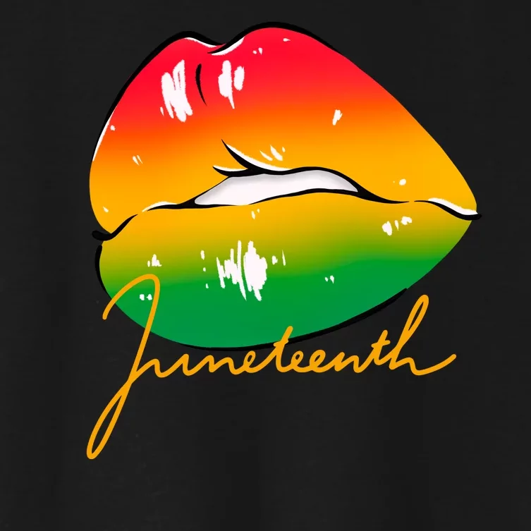 Juneteenth Lips Celebration Women's Crop Top Tee