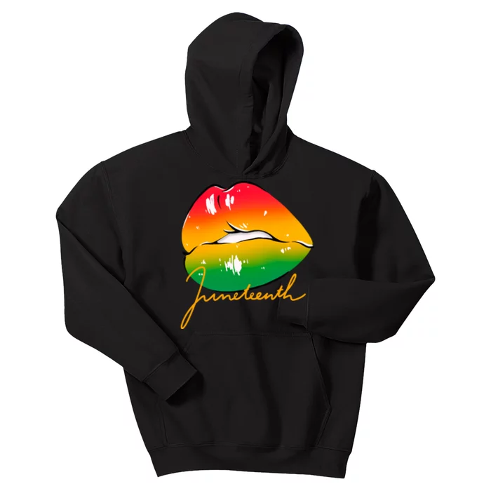 Juneteenth Lips Celebration Kids Hoodie