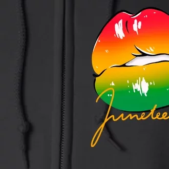 Juneteenth Lips Celebration Full Zip Hoodie