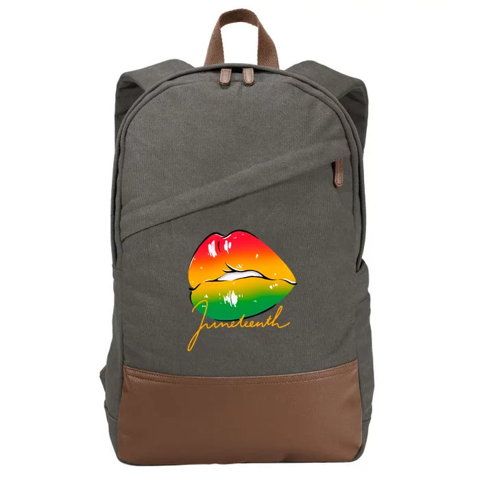 Juneteenth Lips Celebration Cotton Canvas Backpack