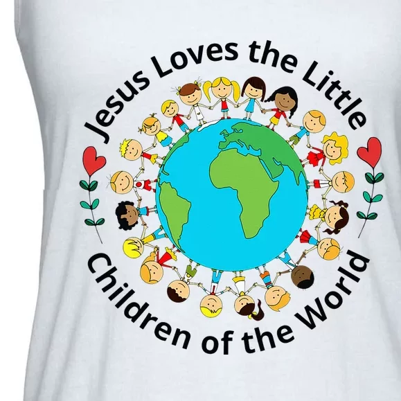 Jesus Loves Children Of World Christian Mother Teacher Ladies Essential Flowy Tank