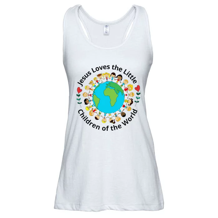 Jesus Loves Children Of World Christian Mother Teacher Ladies Essential Flowy Tank