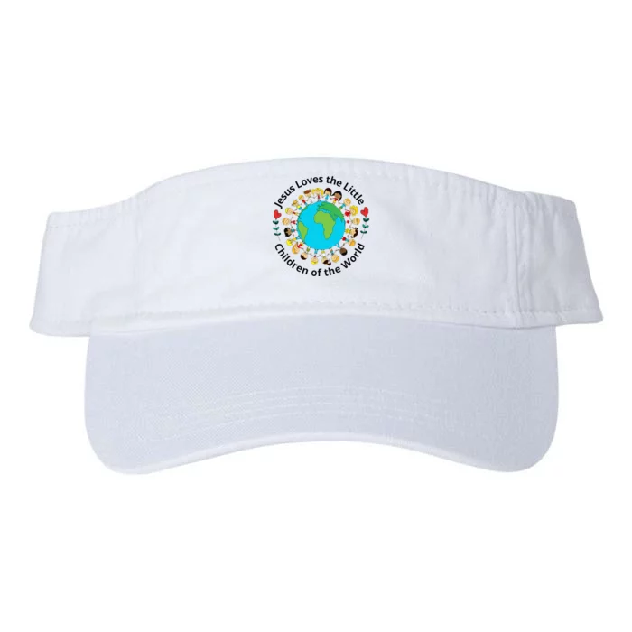 Jesus Loves Children Of World Christian Mother Teacher Valucap Bio-Washed Visor