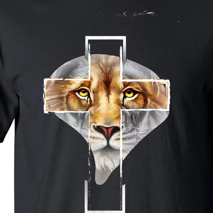 Judah Lion Cross Jesus Christ Religious Faith In God Tall T-Shirt