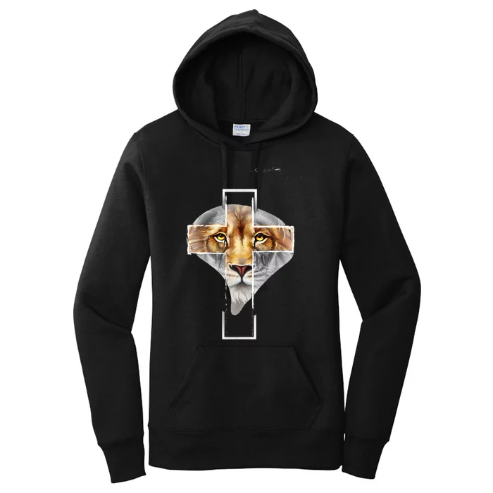 Judah Lion Cross Jesus Christ Religious Faith In God Women's Pullover Hoodie