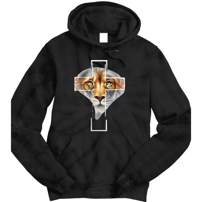 Judah Lion Cross Jesus Christ Religious Faith In God Tie Dye Hoodie