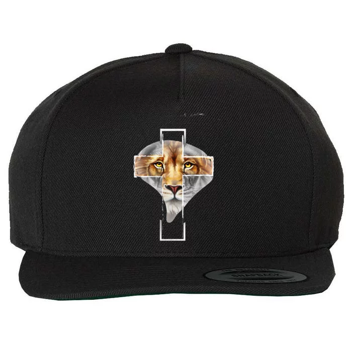 Judah Lion Cross Jesus Christ Religious Faith In God Wool Snapback Cap