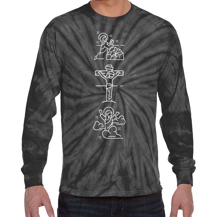 Jesus Lived Died And HeS Alive Christianity Tie-Dye Long Sleeve Shirt